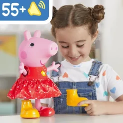 Peppa Gris Interaktiv Dukke m/ 55+ reaksjoner og lyder - Peppas Muddy Puddles Party