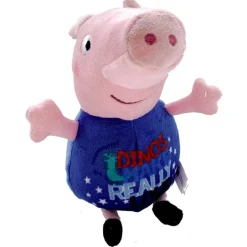 Peppa Gris Plysj 27 cm - Georg - Mørke Blå Dino