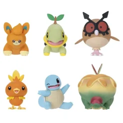 Pokémon Battle Figursett 6-Pakning - Pawmi, Turtwig, Hoothoot, Torchic, Appletun og Squirtle