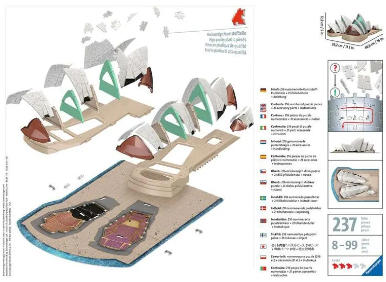 Ravensburger 3D puslespill 216 Brikker - Sydney Operahus