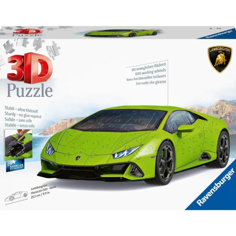 Ravensburger 3D Puslespill 108 Brikker - Lamborghini Huracán Evo Verde