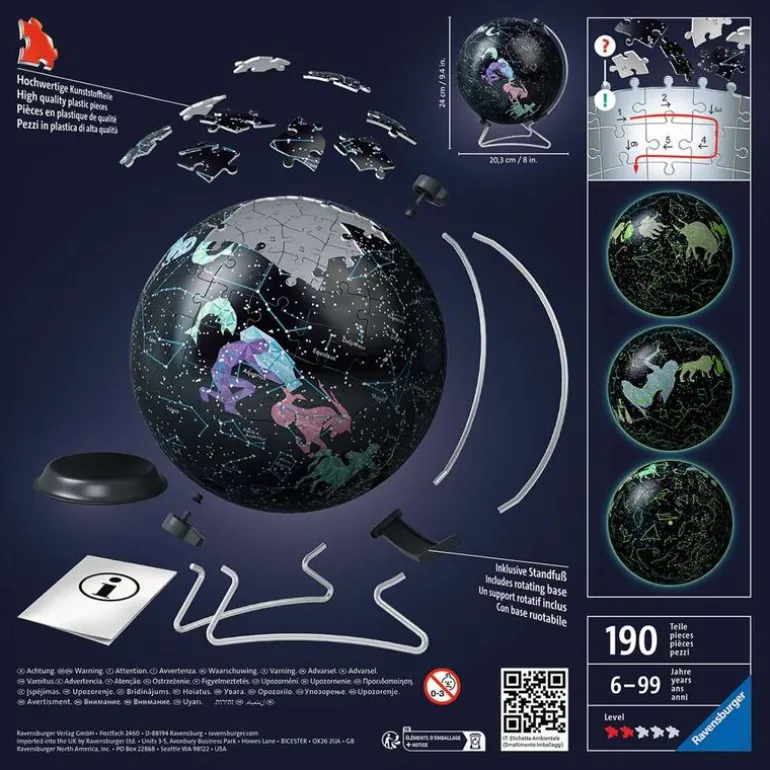 Ravensburger 3D Puslespill 190 Brikker - Stjernetegn Globe
