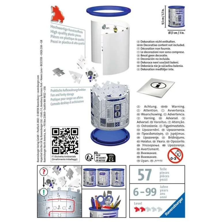 Ravensburger 3D Puslespill 54 Brikker - Star Wars R2D2 Blyantholder