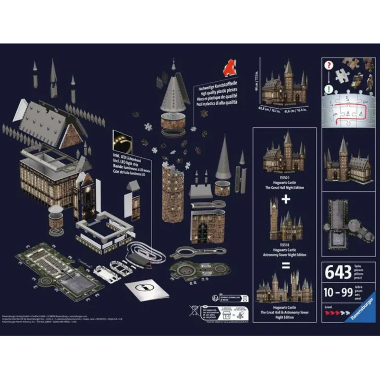 Ravensburger 3D Puslespill 540 Brikker - Galtvort Slott