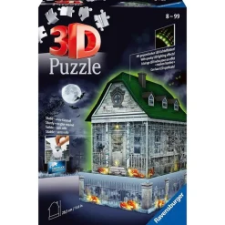 Ravensburger 3D Puslespill 216 Brikker - Hjemsøkt Hus Nattlys
