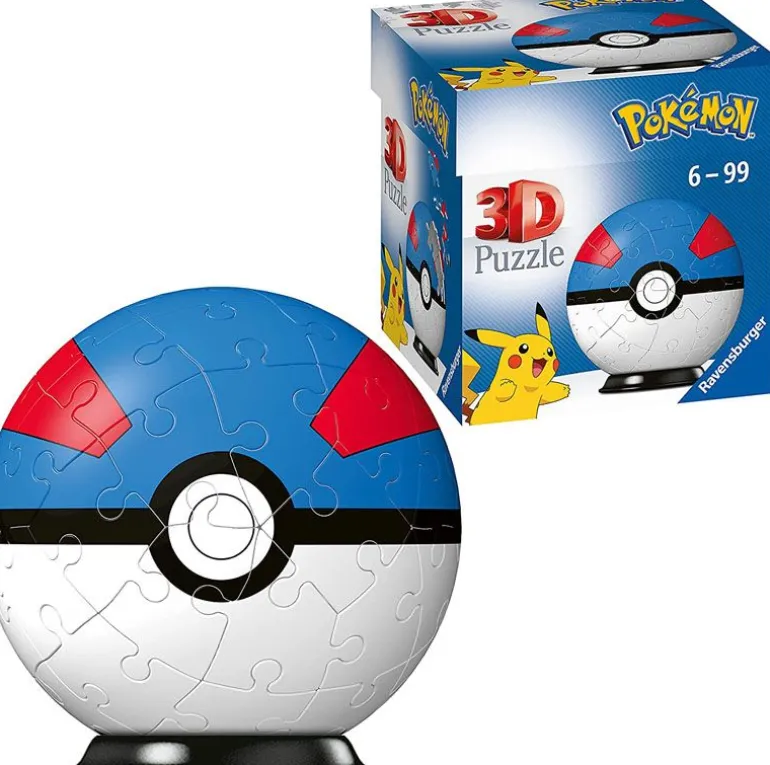 Ravensburger 3D Puslespill 55 Brikker - Pokémon Great Ball
