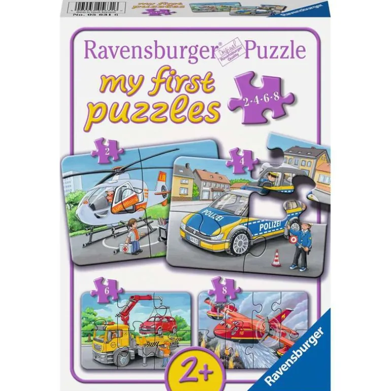 Ravensburger Mitt Første Puslespill 2/4/6/8 Brikker - Utrykningskjøretøy