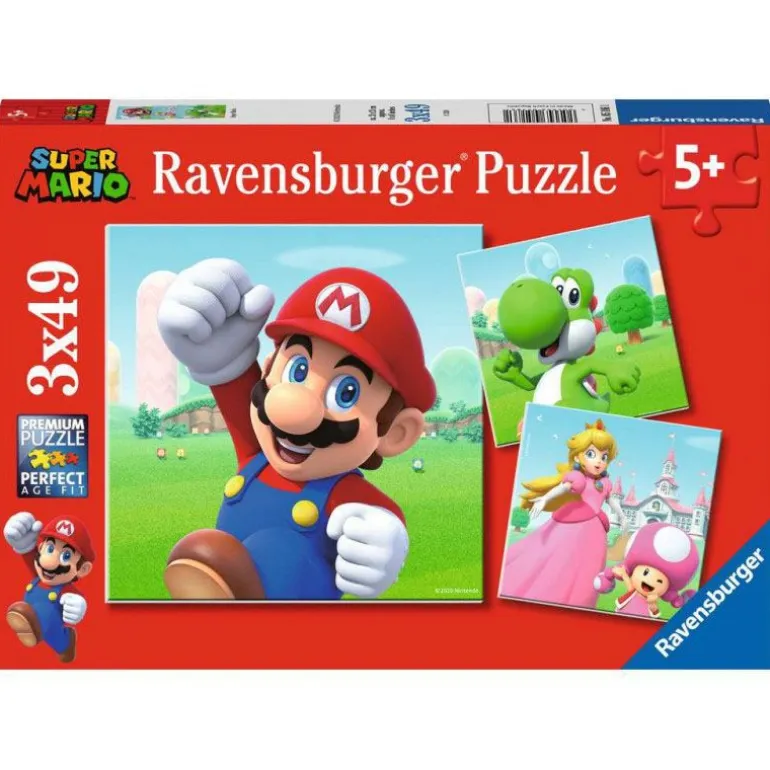 Ravensburger Puslepill 3x49 Brikker - Super Mario