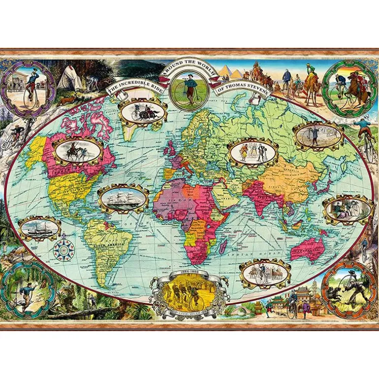 Ravensburger Puslespill 1000 Brikker - Sykkeltur Verden Rundt