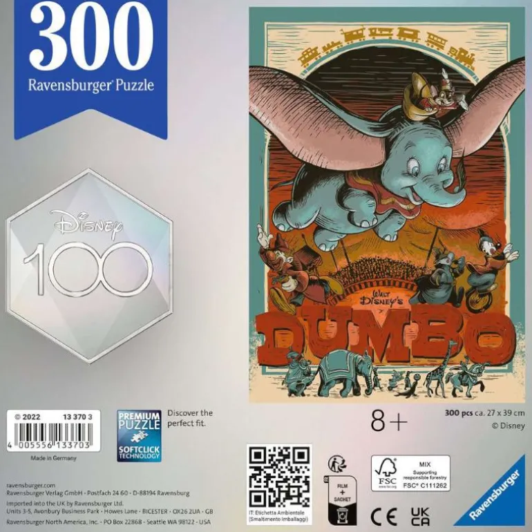 Ravensburger Puslespill 300 Brikker - Disney 100 år Dumbo