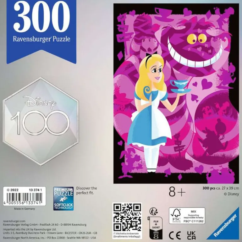Ravensburger Puslespill 300 Brikker - Disney 100 år Alice i Eventyrland