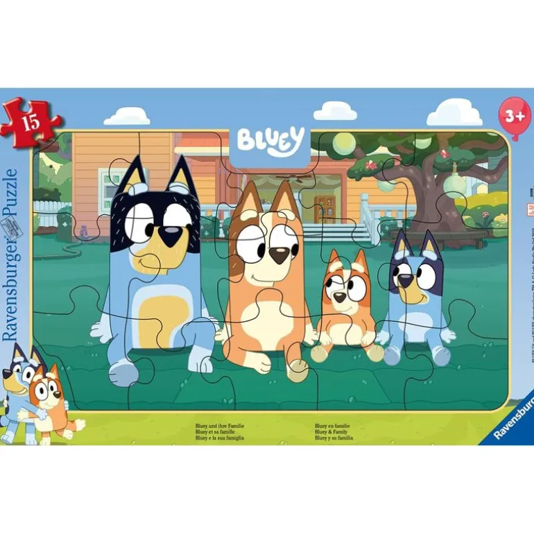 Ravensburger Puslespill 15 Brikker - Bluey og familien hennes