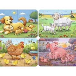 Ravensburger Puslespill 2/4/6/8 Brikker - Små bondegårdsdyr