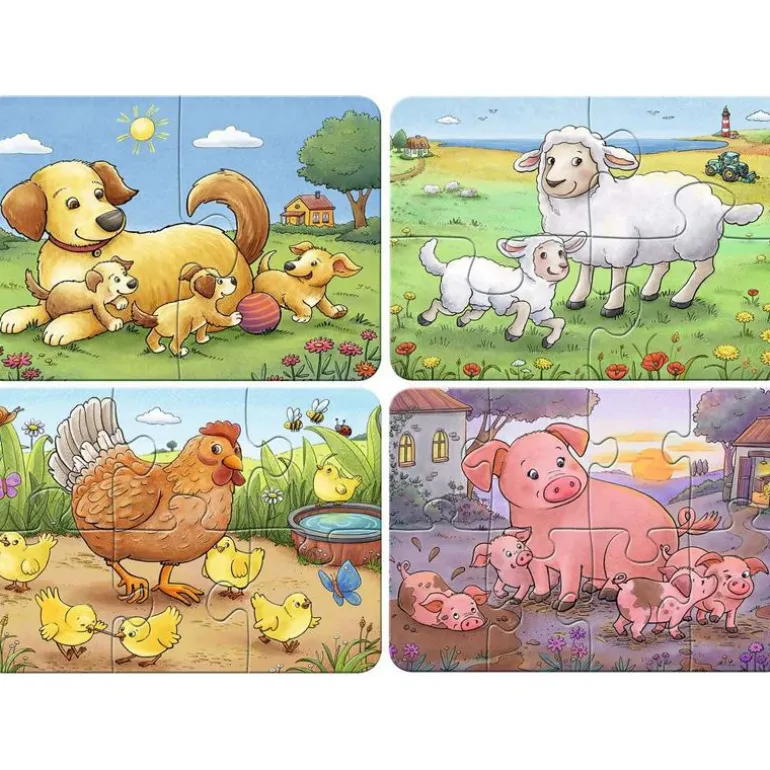 Ravensburger Puslespill 2/4/6/8 Brikker - Små bondegårdsdyr