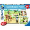 Ravensburger Puslespill 3x49 Brikker - En Dag På Rideskole