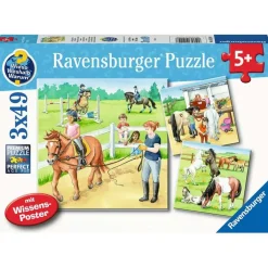 Ravensburger Puslespill 3x49 Brikker - En Dag På Rideskole