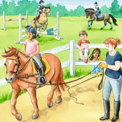 Ravensburger Puslespill 3x49 Brikker - En Dag På Rideskole