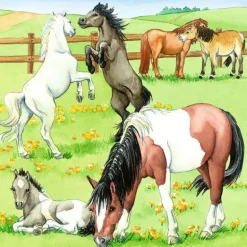 Ravensburger Puslespill 3x49 Brikker - En Dag På Rideskole