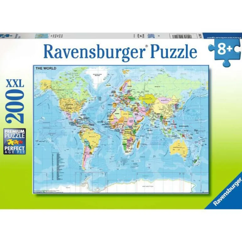 Ravensburger Puslespill 200XXL Brikker - Verdenskart