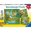 Ravensburger Puslespill 3x49 Brikker - Dyrene i Jungelen