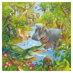 Ravensburger Puslespill 3x49 Brikker - Dyrene i Jungelen