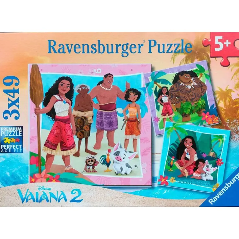 Ravensburger Puslespill 3x49 Brikker - Disney Vaiana 2