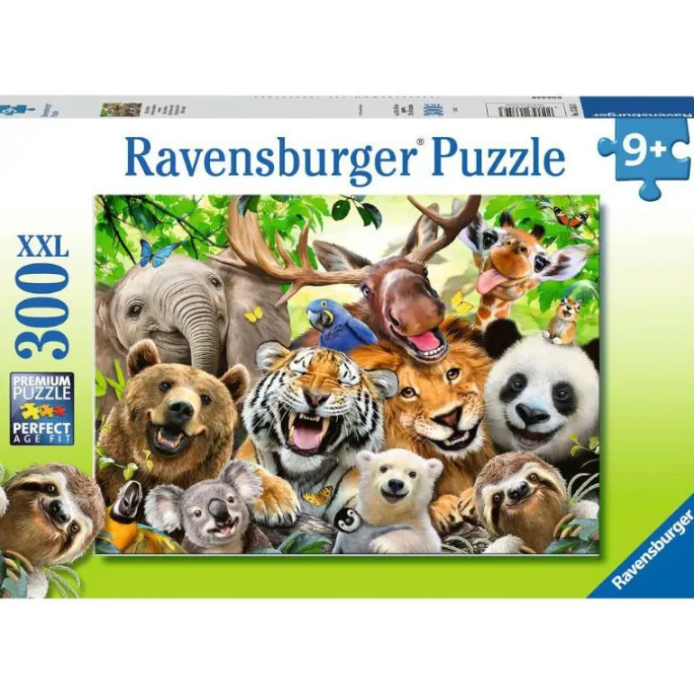 Ravensburger Puslespill 300XXL Brikker - Selfie av Eksotiske Dyr