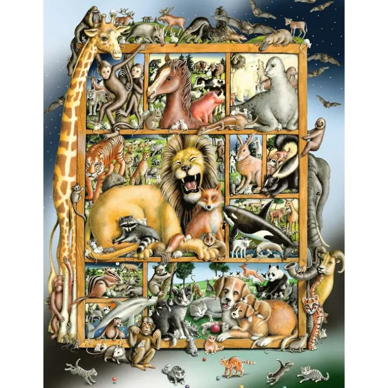 Ravensburger Puslespill 100XXL Brikker - Dyrene På Hyllen