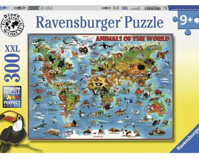 Ravensburger Puslespill 300XXL Brikker - Dyrenes Verdenskart
