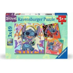 Ravensburger 3x49 Brikker - Disney Stitch: Stitch og Angel