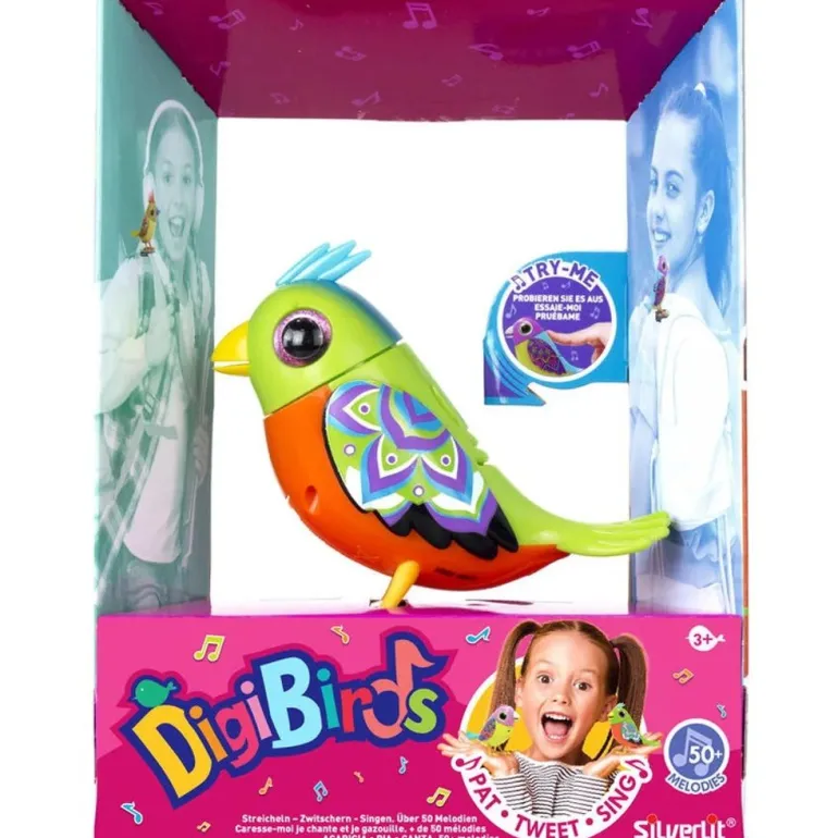 Silverlit Digibirds 2 - Oransje og Grønn fugl med 50 melodier