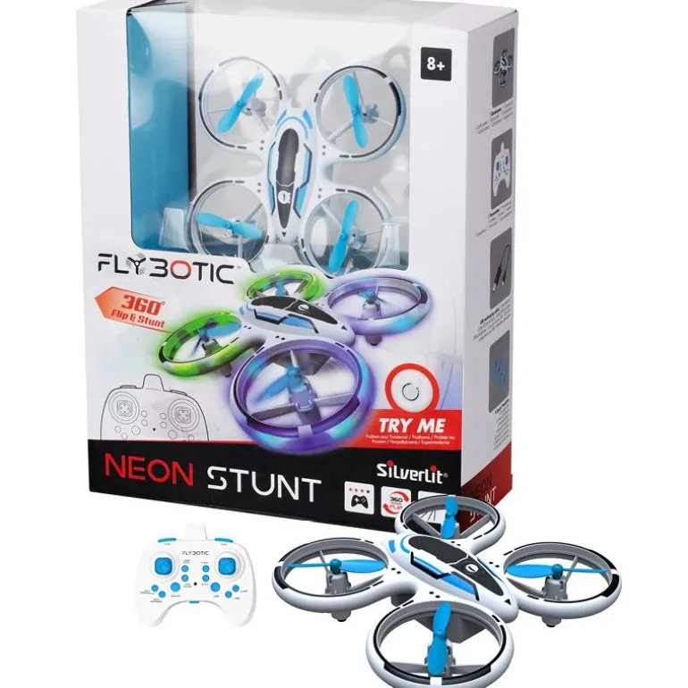 Silverlit Flybotic Drone m/ LED-lys - Neon Stunt