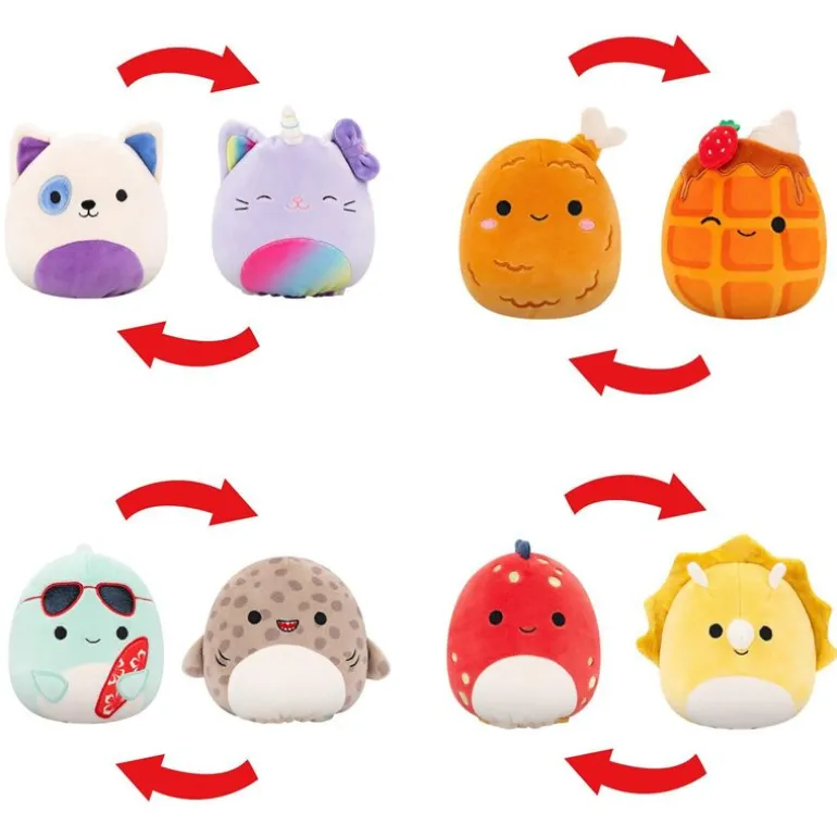 Squishmallows Flip-A-Mallows Plysjbamse 13cm - Perry og Azi