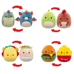 Squishmallows Flip-A-Mallow Plysjbamse 13cm - Seanster Velociraptor / Kelly Stegosaurus