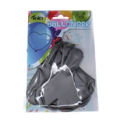 Tinka Ballonger 8 stk - Sølv hjerter