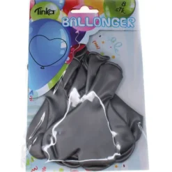 Tinka Ballonger 5-pakning - Sølv hjerter