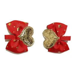 Tinka Beauty Jul Hårklemmer 2-Pakning - Sløyfe m/ hjerte