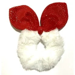 Tinka Beauty Jul Scrunchie Plysj-Hårstrikk - Rød Sløyfe