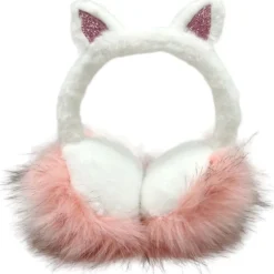 Tinka Beauty Ørevarmere m/ ører - Hvit / Rosa