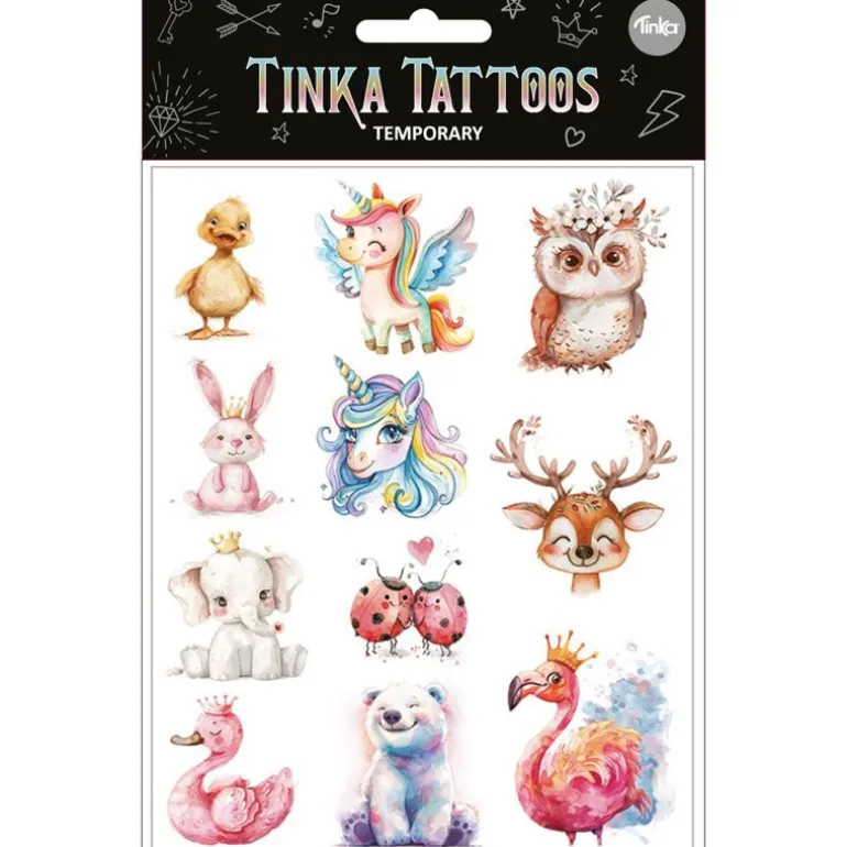 Tinka Tattoo Midlertidig Tatoveringer - Søte Dyr