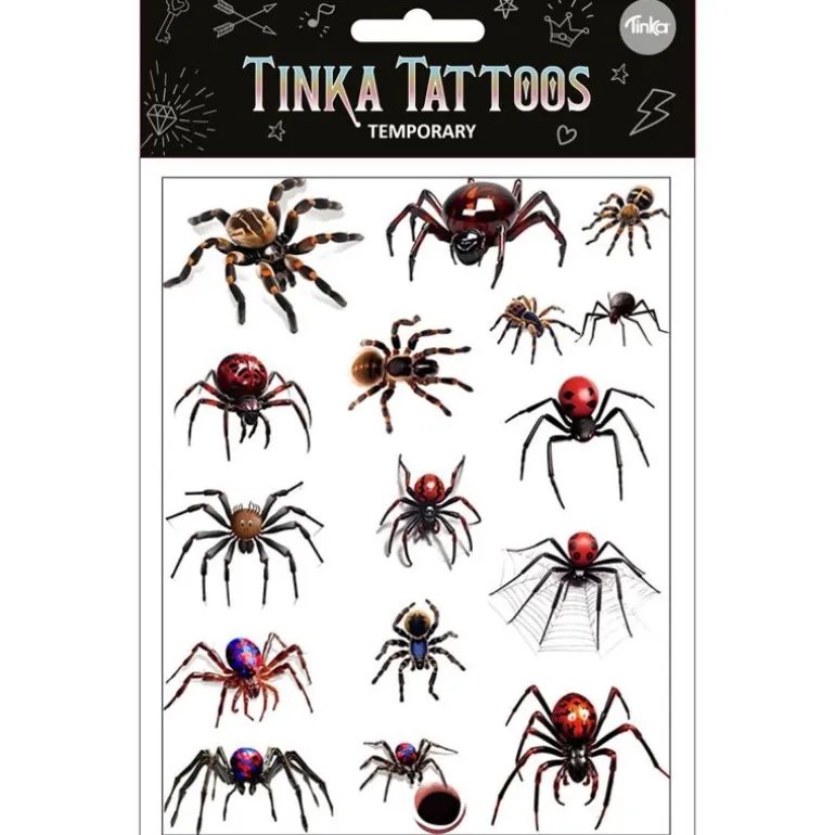 Tinka Tattoo Midlertidig Tatoveringer - Edderkopper