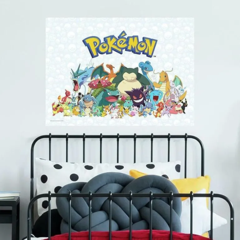Veggdekor Klistremerker 65x91cm - Pokémon Karakterer