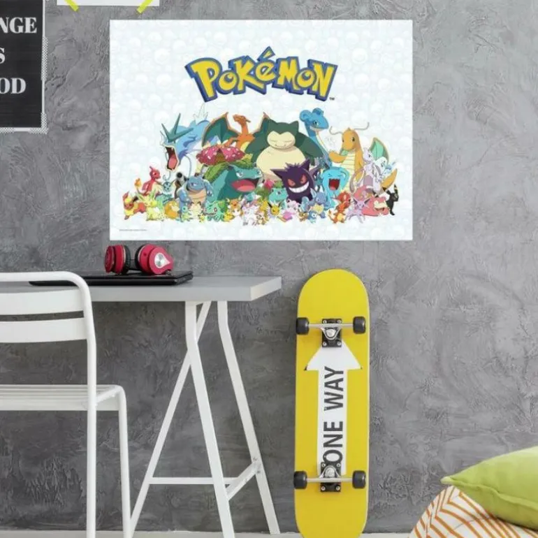 Veggdekor Klistremerker 65x91cm - Pokémon Karakterer