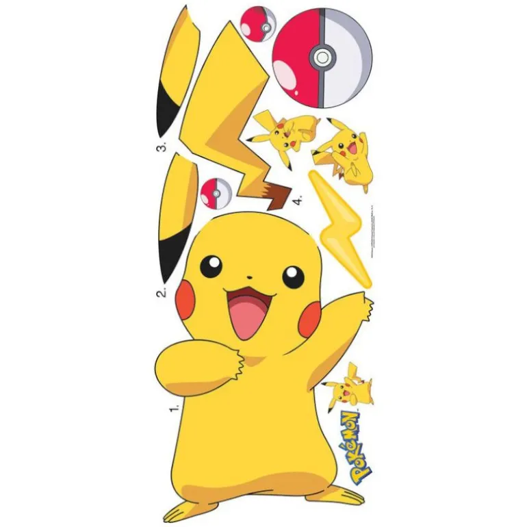 Veggdekor Klistremerker 75x71cm - Pokémon Pikachu